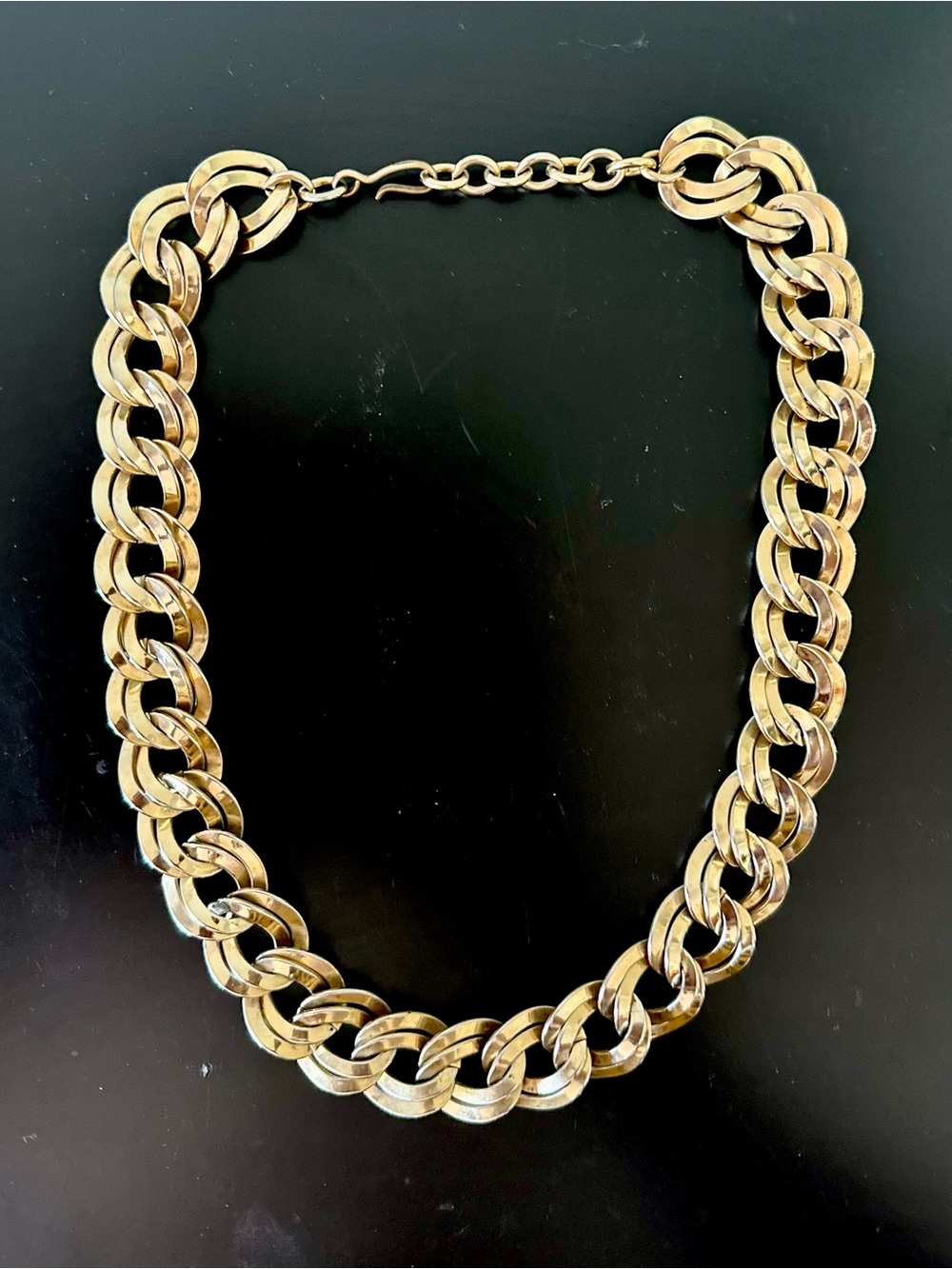 Monet Vintage Gold-Tone Chunky Curb Chain Necklace - Picture 4 of 5